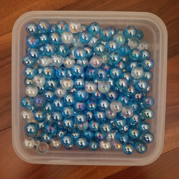 Accents Blue Clear Glass Marbles Poshmark